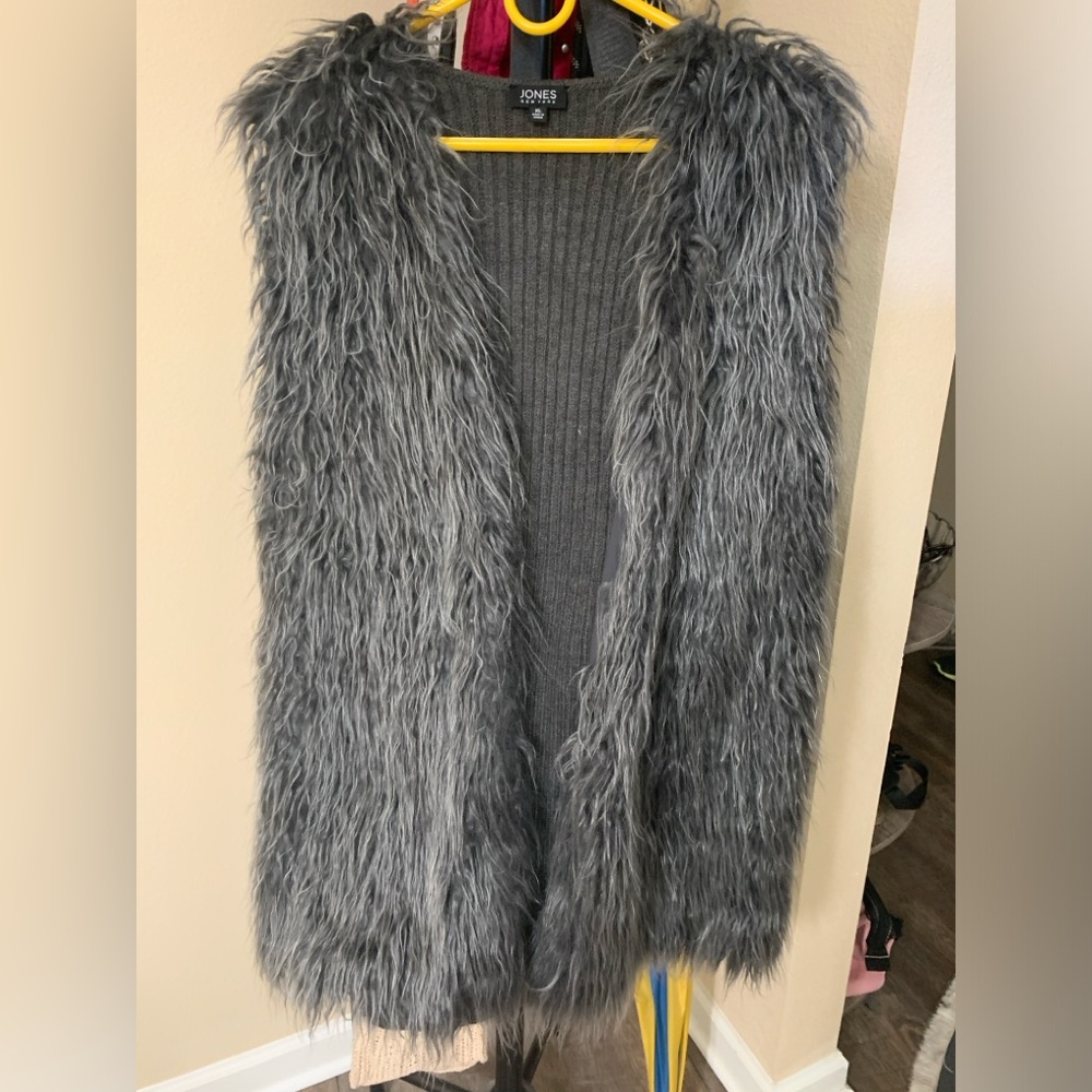 Jones New York faux fur vest sz XL